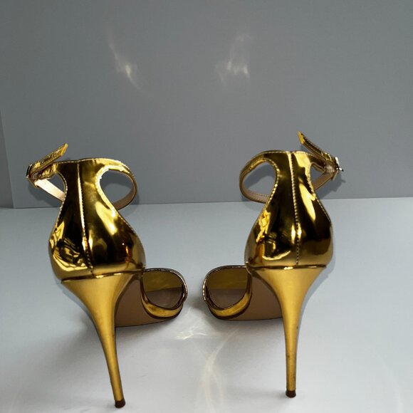 Steve Madden Kassandra Gold Heels 4” Size 8 - Picture 2 of 7